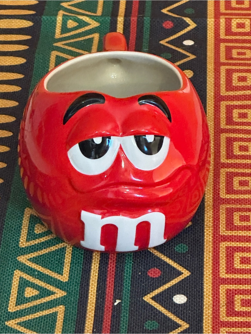 Mug"Mornings? Seriously?" Vintage Red M&M 3D Ceramic Coffee Cup